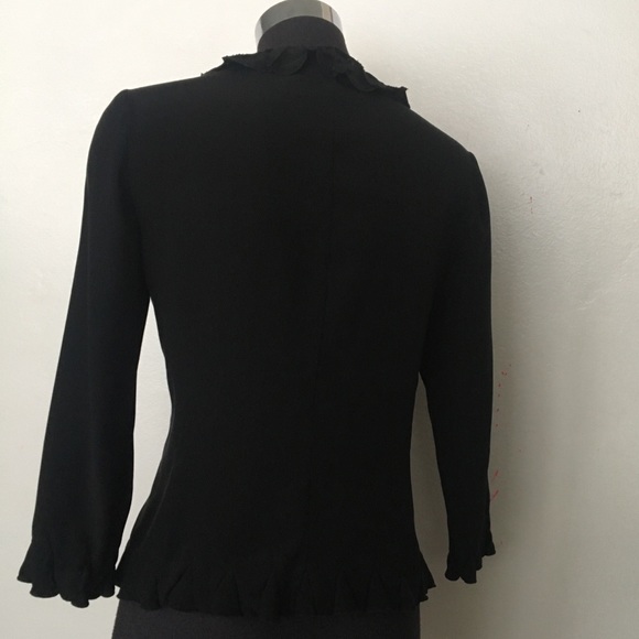 Prada Ruffled Silk Button Front Blouse Top EUC - Picture 4 of 6